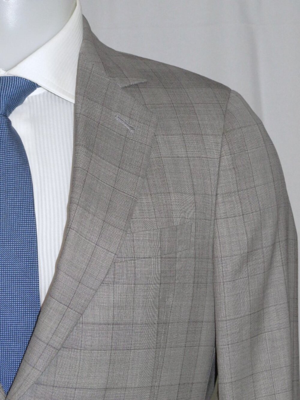Giorgio Armani Black Label Custom Gray Plaid Two Button Suit 40R